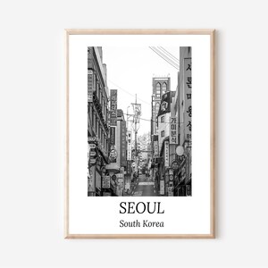 South Korea Print, South Korea Poster, South Korea Wall Art, Seoul Poster Black and White, Home Decor, Seoul Wall Décor, Travel Poster Print