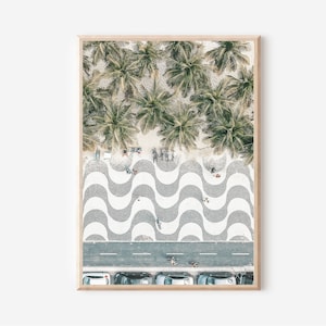 Rio de Janeiro-afdruk, Brazilië-afdruk, Copacabana-afdruk, Brazilië muurkunst, Copacabana-strand, Rio de Janeiro-kunst afdrukbare, Brazilië-strandafdruk
