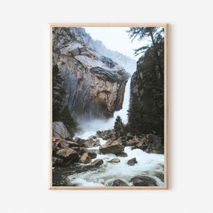 Mountain Print, Waterfall Art Print, Nature Printable Art, Mountain Wall Art,Mountain Landscape Print, Mountain Lake Art,Mountain Lake Print image 1