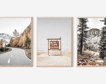 Colorado Print, Colorado Wand Kunst, 3-er Set Drucke, Willkommen in Colorado Print, Buntes Colorado Kunstdruck, Colorado Natur, Colorado Poster