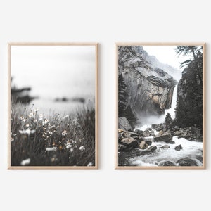 Nature Prints, Black and White Prints, Landscape Prints Set, Forest Print, Nature Wall Art,  Set of 2 Prints, Modern Minimalist Poster