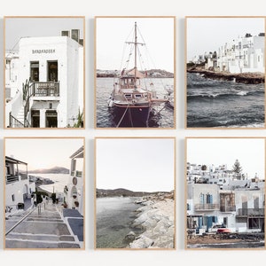 Greece Print Set of 6, Greece Wall Art, Paros Prints, Paros Greece Printable Art, Mediterranean Wall Art, Santorini Print,Greece Beach Decor