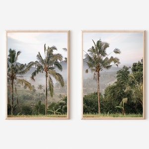 Bali Print, Tegallalang Rice Terrace Print, Indonesia Print, Indonesia Wall Art, Tropical Wall Art,Palm Tree Print, Set of 2 Prints,Bali Art