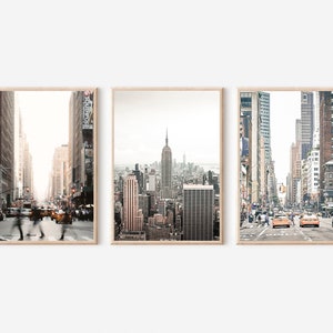 New York City Set of 3, Empire State Building, New York Photo Print, New York Home Decor, Manhattan Art, NYC Brooklyn Print, Set of 3 Prints