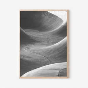 Skateboard Print, California Wall Art, Venice Beach Print, Skateboard Poster,Venice Skatepark Printable,Skateboard Wall Art, Black and White