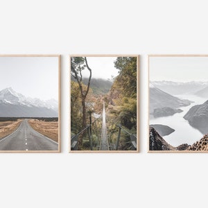 New Zealand Prints Set of 3, New Zealand Wall Art, Wanaka Print, NZ Print, New Zealand Travel Art Set, New Zealand Poster, New Zealand Decor