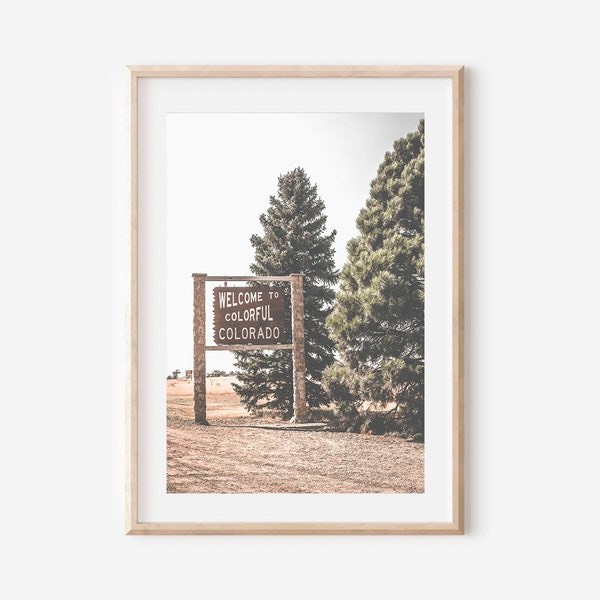 Colorado Print, Colorado Wall Art, Welcome to Colorado Print, Colorful Colorado Printable Art, Colorado Nature Print, Travel Photography