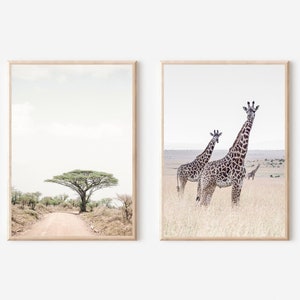 Africa Art Print Set of 2, African Safari Animals Set of 2 Print, South Africa Print, Kenya Wall Art, Africa Wall Art, Africa Wall Decor Set