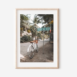 Tulum Print, Bike Print, Mexico Wall Art, Bicycle Wall Art, Travel Art Print, Bike Print, Modern Minimalist Poster, Motivational Quote Print