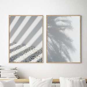 Palmenschatten Wandkunst, Schwarzweiß-Kunstfoto, Palmenblätter drucken, modernes minimalistisches Poster, Schattendetails, Boho-Dekor, Schatten druckbar