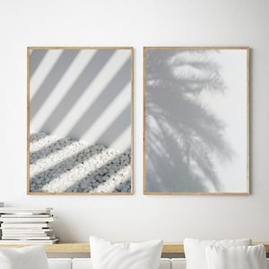 Palm Shadow Wall Art, Black and White Art Photo, Palm Leaves Print, Modern Minimalist Poster, Shadow Details, Boho Decor, Shadow Printable