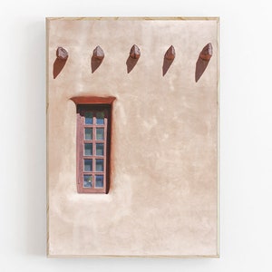 Santa Fe Druck, Santa Fe Reiseplakat, moderner neutraler Kunstdruck, Santa Fe New Mexico, Wandkunst im Adobe House