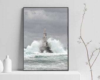 Decorazione con stampa faro, decorazione artistica costiera, stampa oceano, poster minimalista moderno, un regalo per una nuova casa, arte boho, stampa per bagno o camera da letto