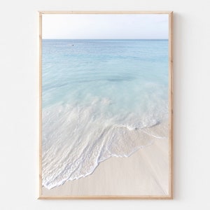 Küsten Druck, Neutral Strand Druck, Ozean Druck, modernes minimalistisches Poster, druckbare Wanddekoration, Pastell Ozean Wandkunst, Meereswellen, Aqua Art