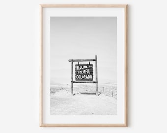Colorado Print, Colorado Wall Art, Welcome to Colorado Print, Colorful Colorado Printable Art, Colorado Nature Print, Black and White Print