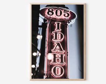 Idaho Print, Idaho Wall Art, Idaho Wall Decor, Idaho Travel Poster, Idaho State U.S. Print, Idaho Digital Art Print, Idaho Retro Sigh Decor
