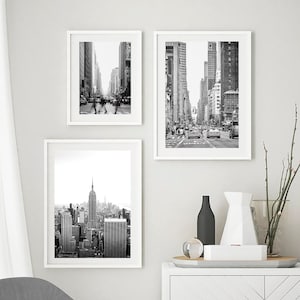 New York City Black and White Set of 3 New York Photo Print New York Home Decor Manhattan Wall Art NYC Brooklyn Bridge Print Set of 3 Prints