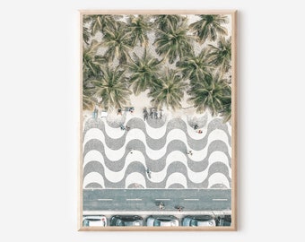 Rio de Janeiro Print, Brazil Print, Copacabana Print, Brazil Wall Art, Copacabana Beach, Rio De Janeiro Art Printable, Brazil Beach Print