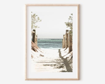 Coastal Beach Path Print, Sand Dunes, Ocean View (Digital Download)