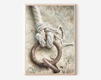 Boottouw print, nautische knopen kunst aan de muur decor, zeilen knoop muur kunst decor, strand print, touw nautische knoop digitale download, afdrukbare kunst