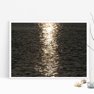 Modern Abstract Wall Decor, Coastal Wall Art Decor, Above the Bed Wall Art, Modern Abstract Wall Decor, Ocean Waves, Sunset Ocean,Minimalist image 1