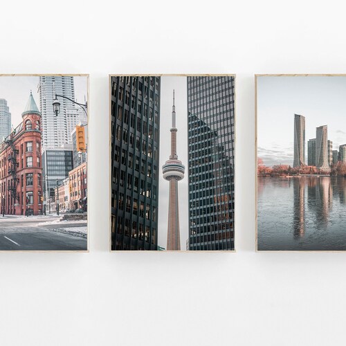 Canada City Print Set of 3 Travel Art Print Canada City Art Etsy