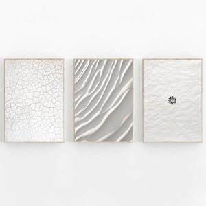 Neutral Print Set of 3, Modern Minimalist Poster, Abstract Set of 3, White Textured Wall Art, Textured Art Set of 3, Modern Abstract Print