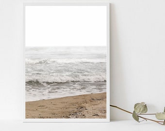 Beach Print, Coastal Print, Beach Wall Art, Modern Minimalist Poster, Modern Coastal Decor for Boho Beach House,Ocean Waves,Beach Lover Gift