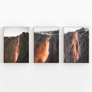 Yosemite Print, Yosemite Wall Art, Yosemite National Park Travel Poster, Set of 3 Prints, Grand Canyon, National Park Print,Waterfall Prints