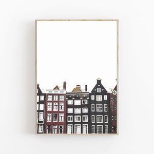 Amsterdam Print, Amsterdam Wall Art, Netherlands Art, Travel Print, Architecture Wall Decor, Amsterdam House Poster, Holland Print Decor