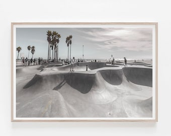 Venice Beach Print, Venice Beach Skateboard Park, Los Angeles California Print, California Wall Art, Skateboard Wall Art, California Poster
