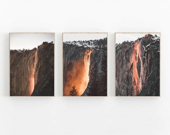 Yosemite Print, Yosemite Wall Art, Yosemite National Park Travel Poster, Set of 3 Prints, Grand Canyon, National Park Print,Waterfall Prints