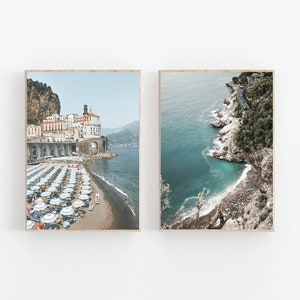 Positano Print Set of 2, Amalfi Wall Art, Italy Prints Set, Positano Printable Art, Amalfi Coast Print Set of 2, Positano Beach Wall Art