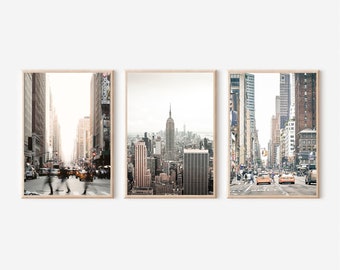 New York City Set of 3 New York Photo Print New York Home Decor Manhattan Wall Art NYC Brooklyn Print Set of 3 Prints New York City Wall Art