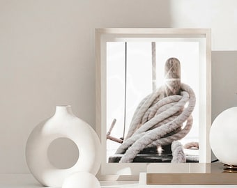 Nautische knoopprint: boottouw, zeilknopen muurkunst (digitale download)