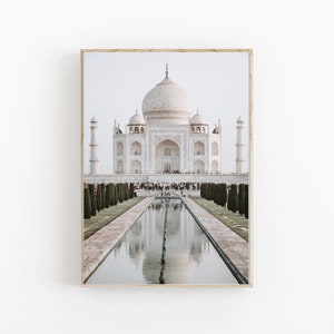 Taj Mahal Art Print, Boho Wall Art, Architectural Print, India Photography, Pastel Wall Art, Taj Mahal, Travel Art Print, Minimalist Print
