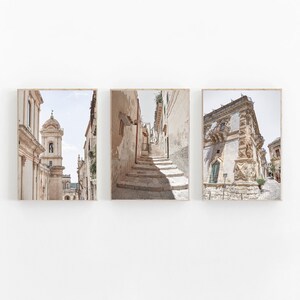 Italy Print Set of 3, Italy City Print, Travel Wall Art Decor, Cityscape Wall Art, Italy Art Print, Beige Print Set of 3,Earthy Tones Prints