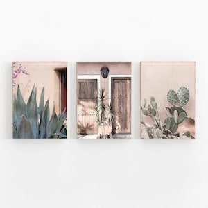 Mexico Print Set, Mexico Wall Art, Succulent Print Set of 3, Modern Neutral Art Print, Southwestern Print, Santa Fe Print, Mexico Art Print
