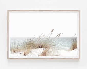 Beach Print, Coastal Printable Art, Dried Grass Print, Modern Minimalist Poster, Boho Printable Wall Decor, Neutral Print,Pampas Grass Print