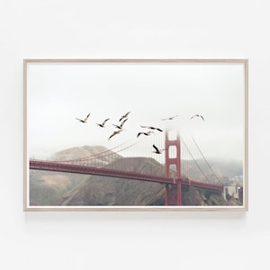 Stampa di San Francisco, Arte murale di San Francisco, Stampa del Golden Gate Bridge, Poster del Golden Gate Bridge, Arte murale della California, Stampa artistica della California