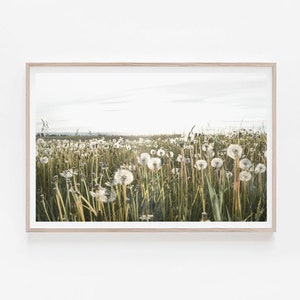 Dandelion Print, Dandelion Rustic Kitchen Art, Dandelion Flower Print, Farmhouse Decor, Botanical Print, Digital print, Dandelion Wall Art