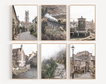 Edinburgh Print, Edinburgh Wall Art, Edinburgh City Prints,Scotland Gallery Wall Set, Edinburgh Scotland Poster, Scotland Houses Print Decor