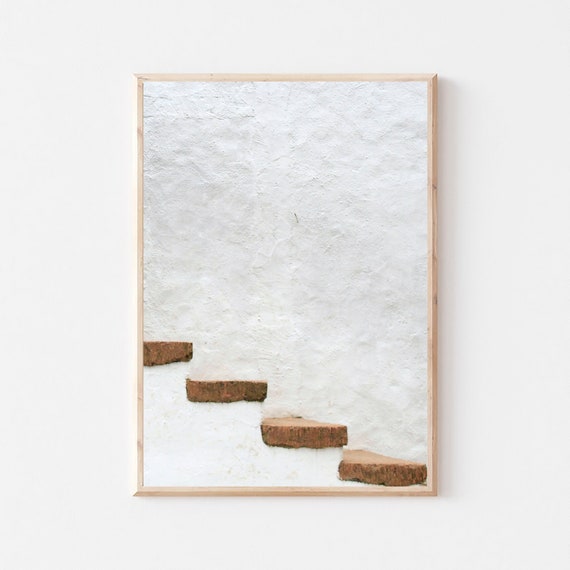 Stairs Print, Neutral Minimalist Wall Art, Black And White Art, Printable Wall Art, Modern Art Print, Greek Architecture, Entryway Art