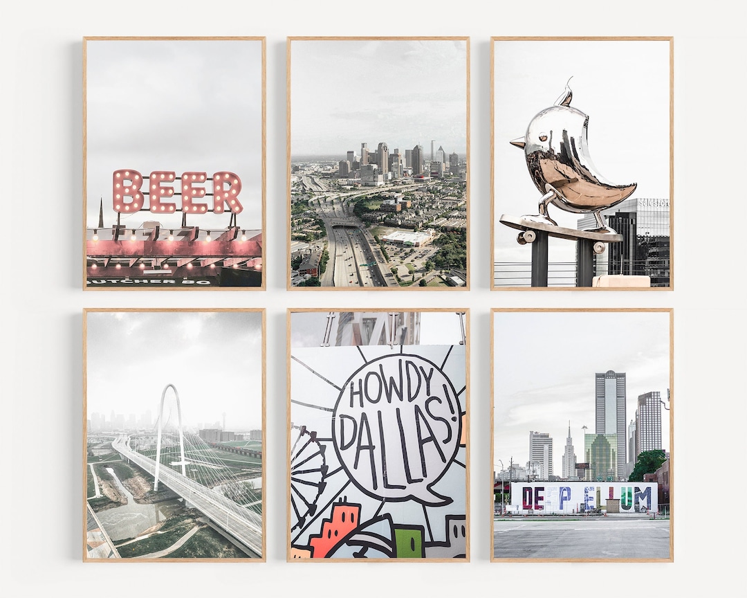 Dallas Art Print, Dallas Wall Art, Dallas Texas City Print, Dallas Set