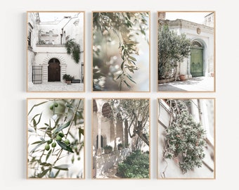 Italy Prints Set Italy City Printable Italy Wall Art Green Olive Tree Italy Poster Mediterranean Wall Art Italian Wall Decor Europe Art