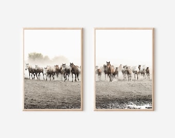Wild Horse Prints Set, Southwestern Farmhouse Wall Art (Digital Download)