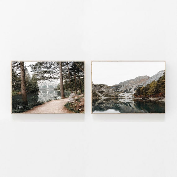 Nature Print Set of 2 Forest Wall Art Print Set of 2 Modern | Etsy