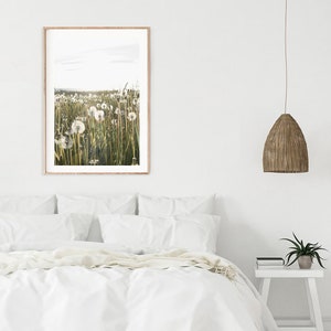 Maskrostryck, rustik kökskonst med maskrosmotiv, maskrosblomtryck, bondgårdsinredning, botaniskt tryck, digitaltryck, maskrosväggkonst bild 7