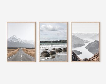 Moeraki Boulders, New Zealand Landscape Art Print (Digital Download)