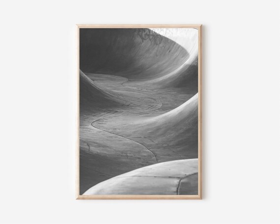 Skateboard Print, California Wall Art, Venice Beach Print, Skateboard Poster,Venice Skatepark Printable,Skateboard Wall Art, Black and White